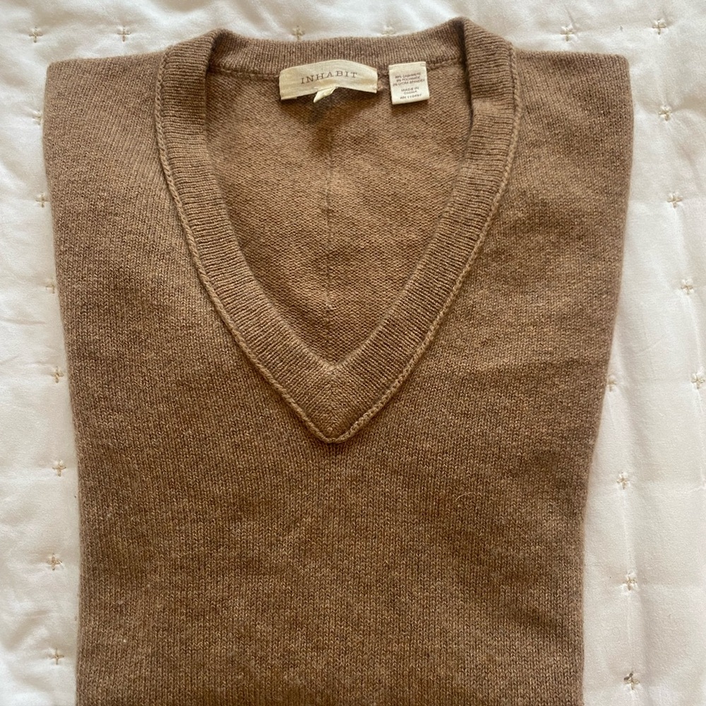 Inhabit Brown V-Neck Sweater